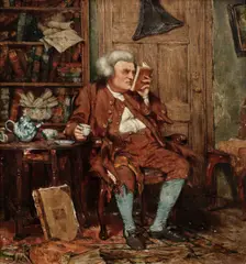 Dr Johnston in his study by Stephen Lewin, oil on canvas, offered Jul 2014