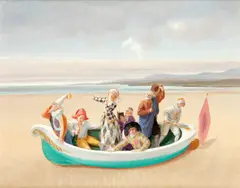 'Romantic Voyagers' by Claude Harrison, oil on board,, sold May 2014