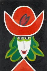 Portrait with red hat by Theodore Major, oil on board, sold May 2014