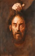 'Head of St John the Baptist' - held by the hand of Salome, by Norman Hepple, oil on canvas, offered May 2014