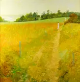 'Footpath near Blythburgh, '80'' by Lionel Bulmer, acrylic on canvas, sold May 2014