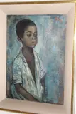 Study of a young boy by Joan Souter-Robertson, oil on canvas,, offered May 2014