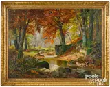 wooded landscape with stream by Alois Arnegger, oil on canvas, sold Oct 2021