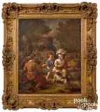 of children in a courtyard by Johannes Voorhout, oil on canvas, sold Oct 2021