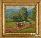 laid on board impressionist landscape by Ellen Starbuck, oil on canvas, sold Oct 2021