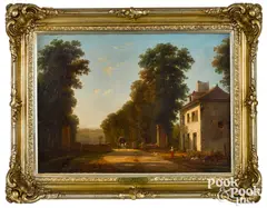 Scene at Fontainebleau (Seine et Marne) by Victor de Grailly, oil on canvas, sold Oct 2021