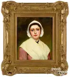 portrait Village Maiden by Charles Sillem Lidderdale, oil on canvas, sold Oct 2021