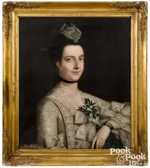 portrait of Mrs. Tobin by John Singleton Copley, oil on canvas, sold Oct 2021