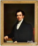 portrait of a gentleman with a book by Samuel Waldo & William Jewett, oil on panel, sold Sep 2021