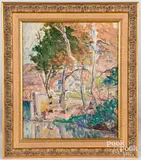 impressionist landscape by Margery Kathleen Pyle, oil on board, sold Sep 2021