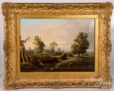 landscape with church towers by James Arthur O'Connor, oil on canvas, sold Sep 2021