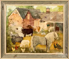 farmscene by Jeanne Davies, oil on canvas, sold Jul 2021