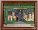 street scene by Albert Wolper, oil on canvas, sold Jul 2021