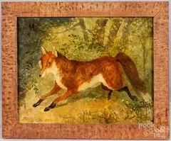 of a fox by Jeanne Davies, oil on board, sold Jul 2021