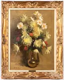 floral still life by Rudy Colao, oil on board, sold Jul 2021