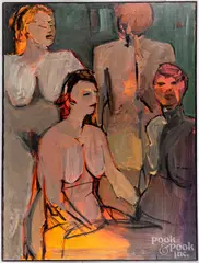 titled Quartet by Charley Ann Rhoads, oil on canvas, sold Jul 2021