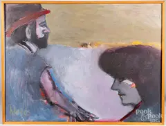 signed lower left by Charley Ann Rhoads, oil on canvas, sold Jul 2021