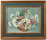 floral still life by Paul Longenecker, oil on board, sold Jul 2021