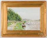 Parisian scenes by Louis Rosan, oil on canvas, sold May 2021