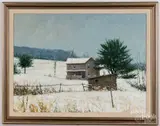 Tony's House in Winter by David Hopkins, oil on canvas, sold May 2021