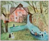 landscape by Jeanne Davies, oil on canvas, sold May 2021