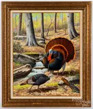 of two turkeys by Chuck Ripper, oil on canvas, sold May 2021