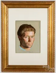 portrait of a gentleman by Joseph Hirsch, pastel, sold May 2021
