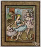 of ballet dancers by Samuel Heller, oil on board, sold May 2021