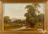New England landscape by John Pope, oil on canvas, sold May 2021
