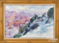 Western landscape by Karl Thomas, oil on canvas, sold May 2021