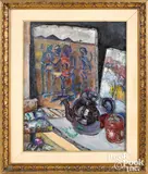 titled Studio Ensemble by Walter Emerson Baum, oil on canvas, sold May 2021