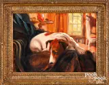 titled Her Master's Lap by Henry Koehler, oil on board, sold May 2021