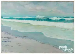 coastal scene by Dwight Blaney, oil on canvas, sold May 2021