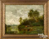 bucolic landscape by Arthur Parton, oil on canvas, sold May 2021