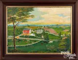view of Daniel B. Lorah's Farm by Charles C. Hofmann, 2018, oil on canvas, sold May 2021