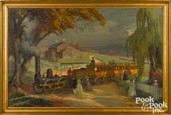 landscape by Albert Sheldon Pennoyer, oil on canvas, sold May 2021