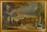 landscape by Albert Sheldon Pennoyer, oil on canvas, sold May 2021