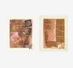 Group, two (2) collage works by Stephen Andrews, 1984, collage and watercolor on paper, sold Apr 2021