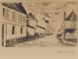 La Grand Rue by Maurice de Vlaminck, 1927, drypoint, sold Apr 2021