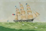 (XX Century) by Robert R. Newell, watercolor and gouache on paper, sold Apr 2021