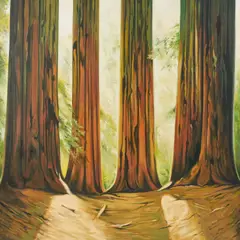 Sequoia National Park, California by Lowell Nesbitt, 1989, oil on canvas, sold Apr 2021