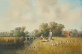 Along The Riverbank by Laszlo Ritter, oil on canvas (unstretched), sold Apr 2021