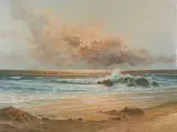 Seascape Reflections by Hyun Bo Yoo, oil on canvas (unstretched), sold Apr 2021