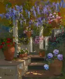 Garden by Maria Serafina, oil on canvas (unstretched), sold Apr 2021