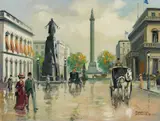 Bottom of Lower Regent St. by Roland Davies, oil on canvas (unstretched), sold Apr 2021