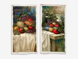 Still Life with Apples and Grapes (2) by Pierre Latour, oil on canvas (unstretched), sold Apr 2021