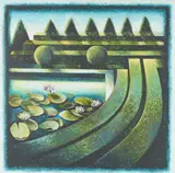 Formal Gardens by Lowell Nesbitt, 1993, oil on canvas, sold Apr 2021