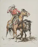 Lasso by Pál Fried, oil and charcoal on canvas, sold Apr 2021