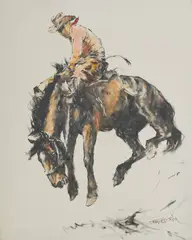 Rodeo by Pál Fried, oil and charcoal on canvas, sold Apr 2021