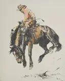Rodeo by Pál Fried, oil and charcoal on canvas, sold Apr 2021